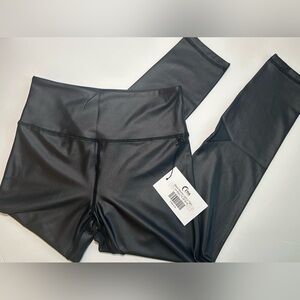 NWT Zyia Black Metallic Light n Tight Leggings - Size 6-8